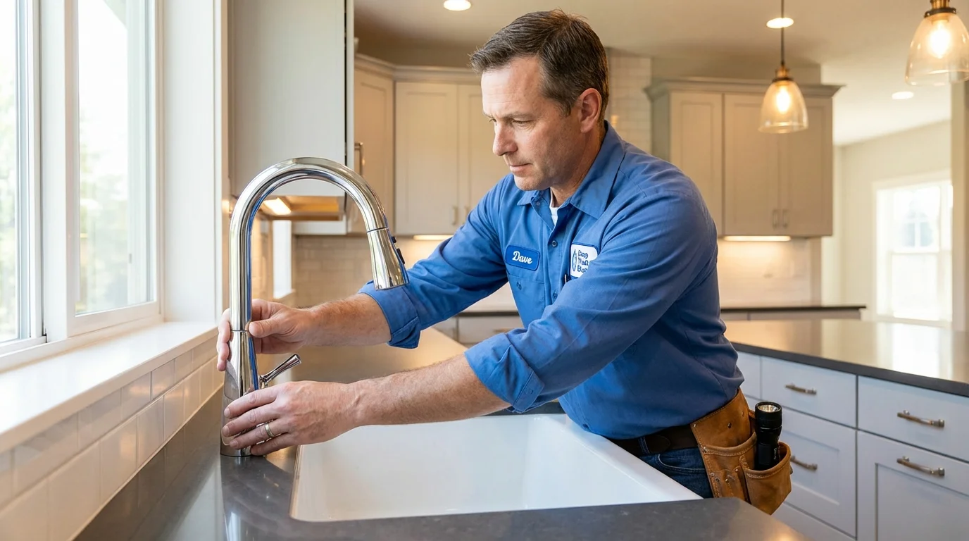 Kitchen faucet installation by Johns Plumbing LLC in Ola